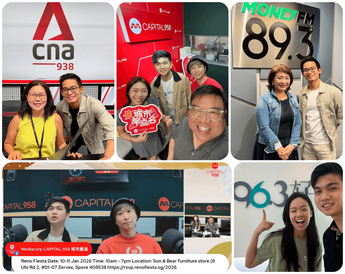 The IDLah team featured on CNA 938, Capital 958, Money FM 89.3 and 96.3好FM