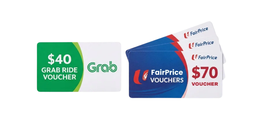 $40 Grab ride voucher and $40 FairPrice voucher